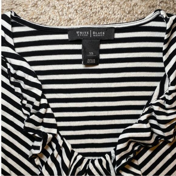 White House Black Market - Striped Ruffle Tank Top - Size XS - Picture 3 of 8